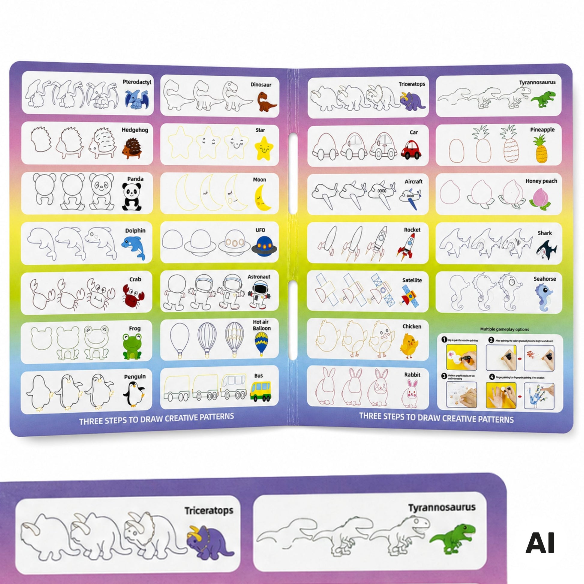 Woopie Magic Brush Piešimo Rinkinys Su Antspaudais