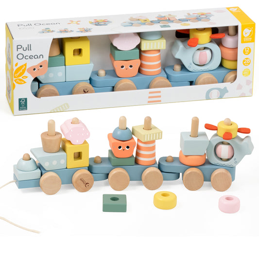 Classic World traukiamas medinis traukinukas „Vandenynas“, 28 dalys – nuotrauka 1