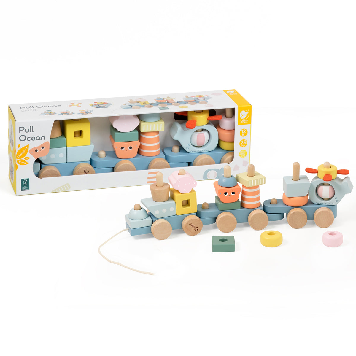Classic World traukiamas medinis traukinukas „Vandenynas“, 28 dalys – nuotrauka 9