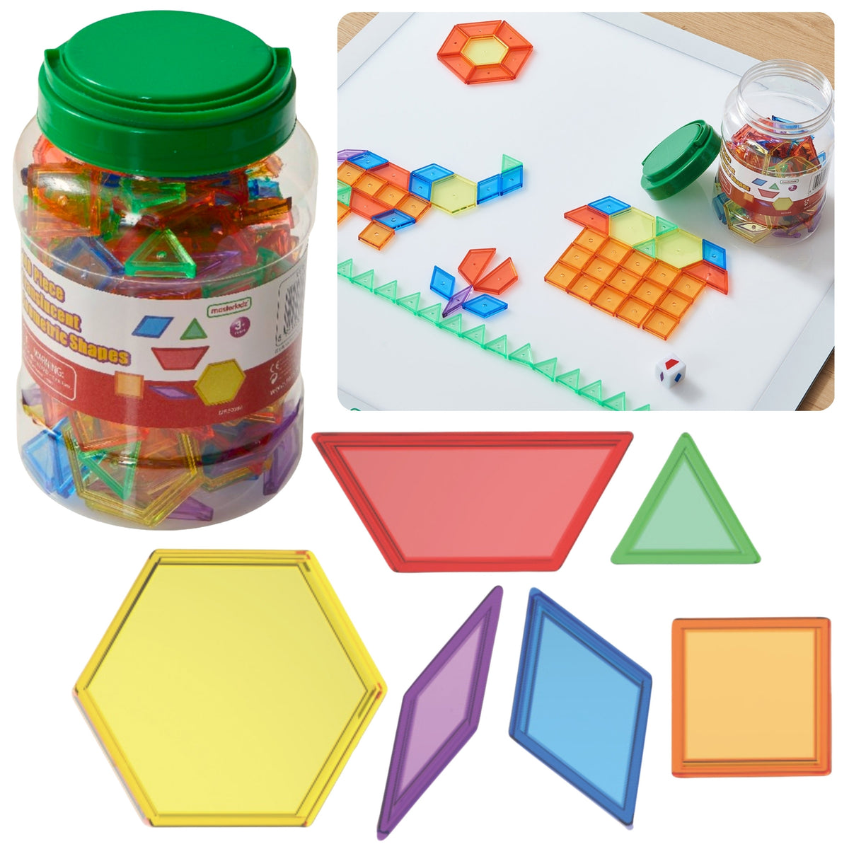 Masterkidz geometrinių mozaikų rinkinys, 140 formų – nuotrauka 1