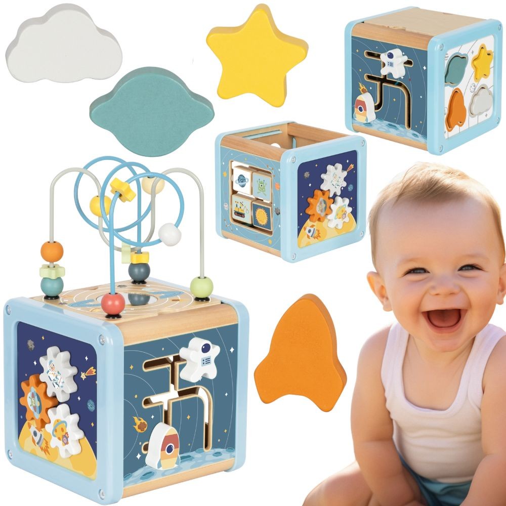 Tooky Toy Medinis Kosmoso Veiklos Kubas – 1 nuotrauka