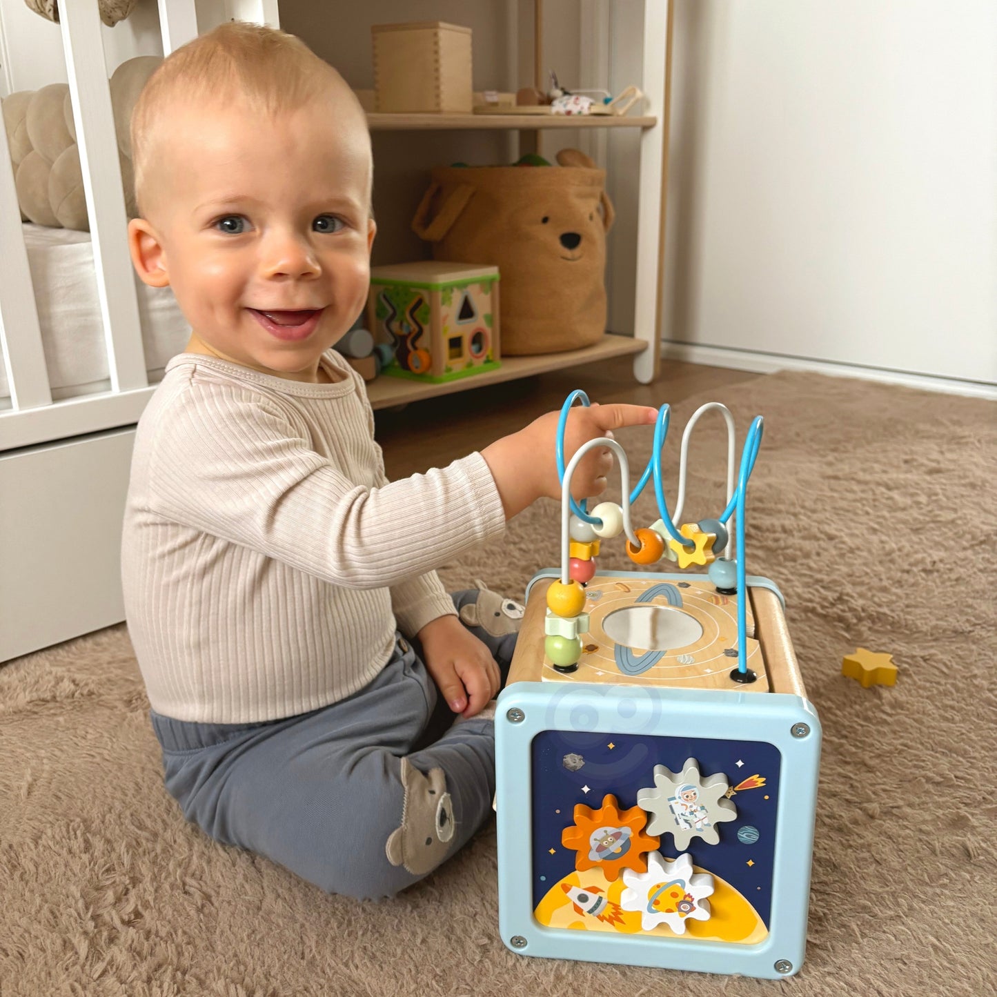 Tooky Toy Medinis Kosmoso Veiklos Kubas – 3 nuotrauka