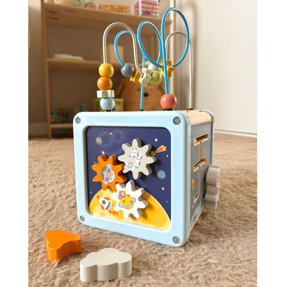 Tooky Toy Medinis Kosmoso Veiklos Kubas – 4 nuotrauka
