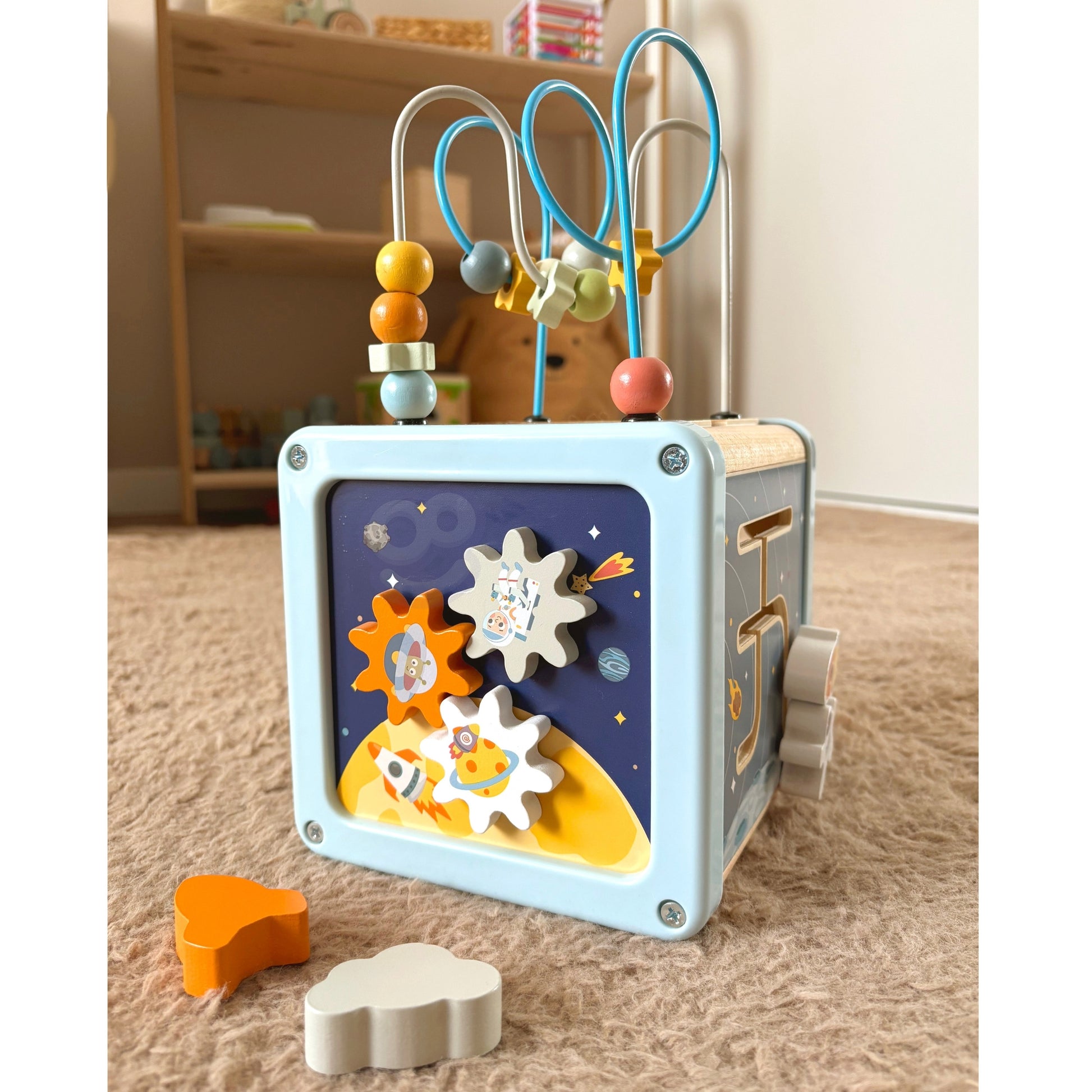 Tooky Toy Medinis Kosmoso Veiklos Kubas – 4 nuotrauka