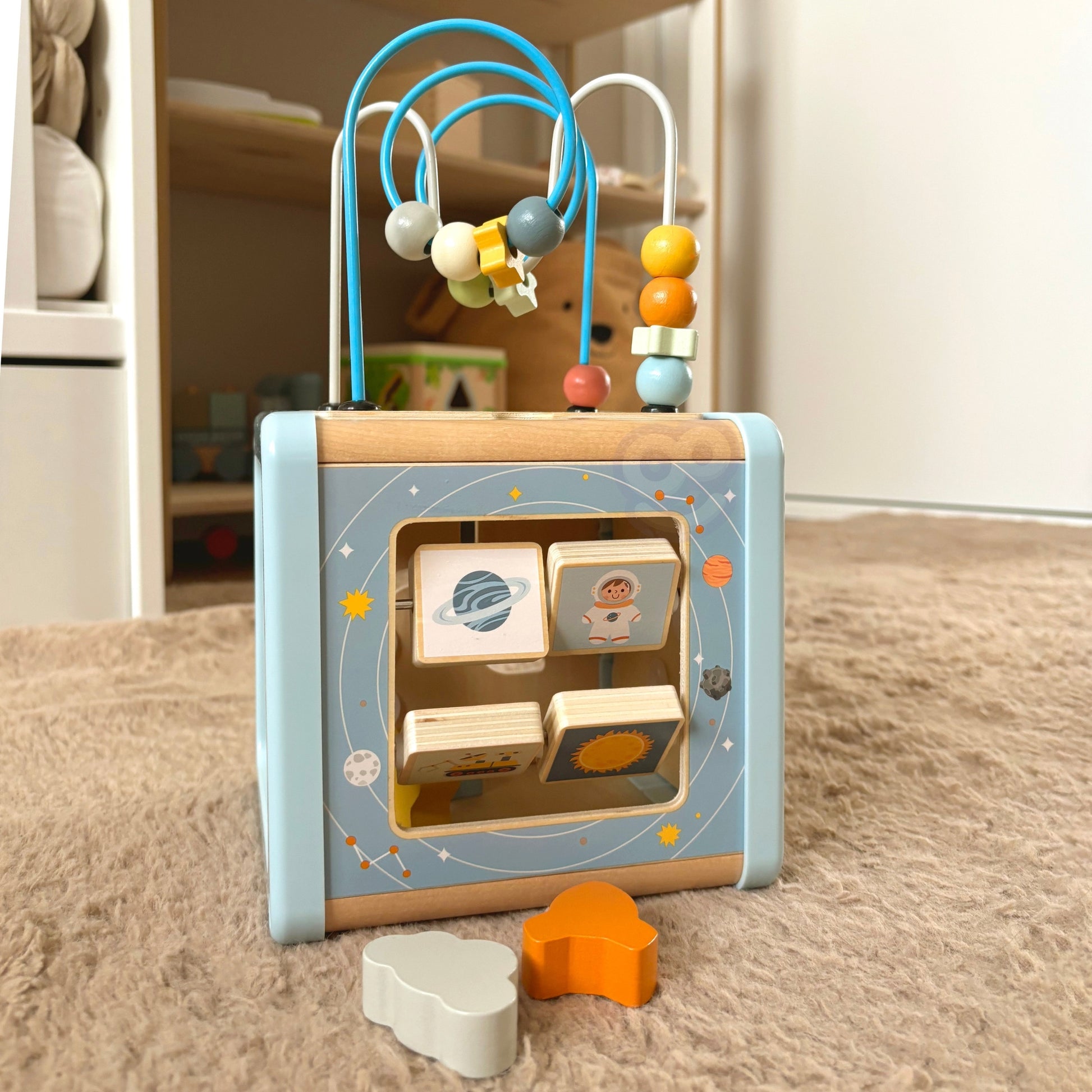 Tooky Toy Medinis Kosmoso Veiklos Kubas – 5 nuotrauka