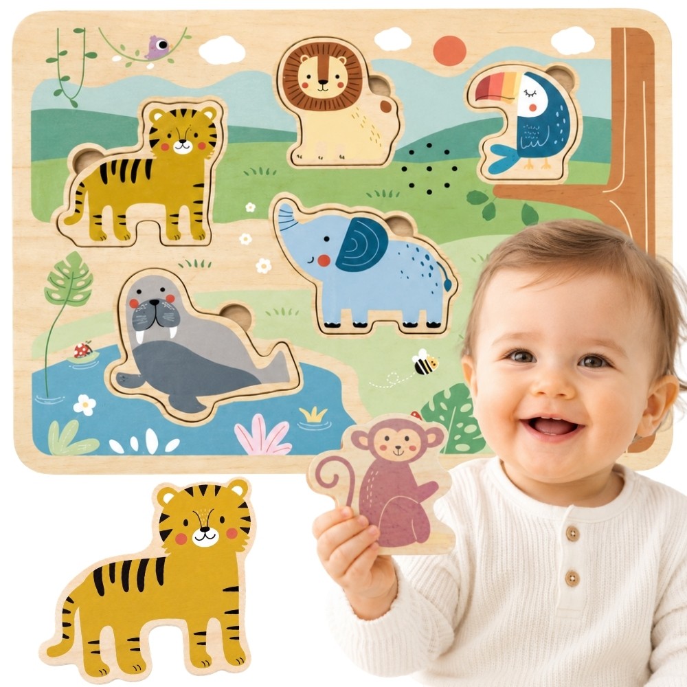 Tooky Toy Interaktyvi Safari Dėlionė Su Garsais – 1 nuotrauka