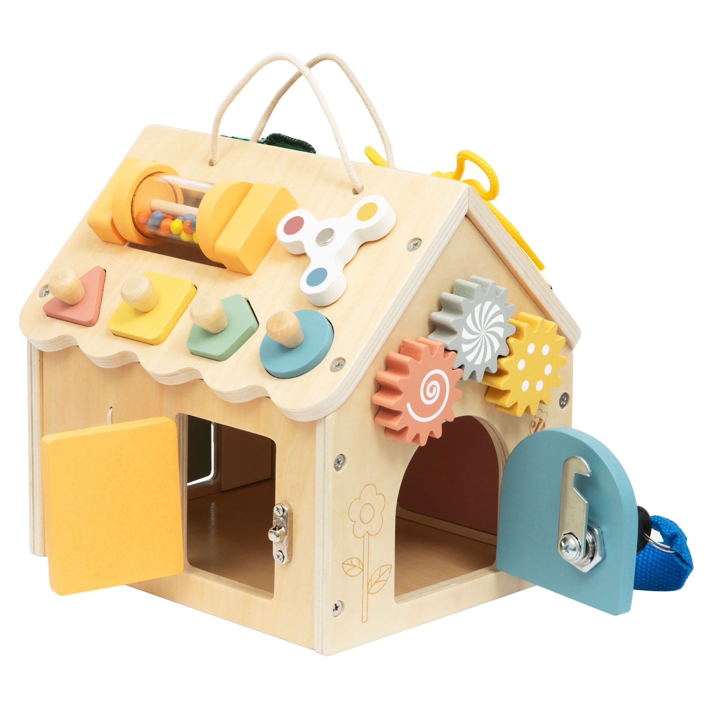 Tooky Toy medinis veiklos namelis su užraktais – nuotrauka 4