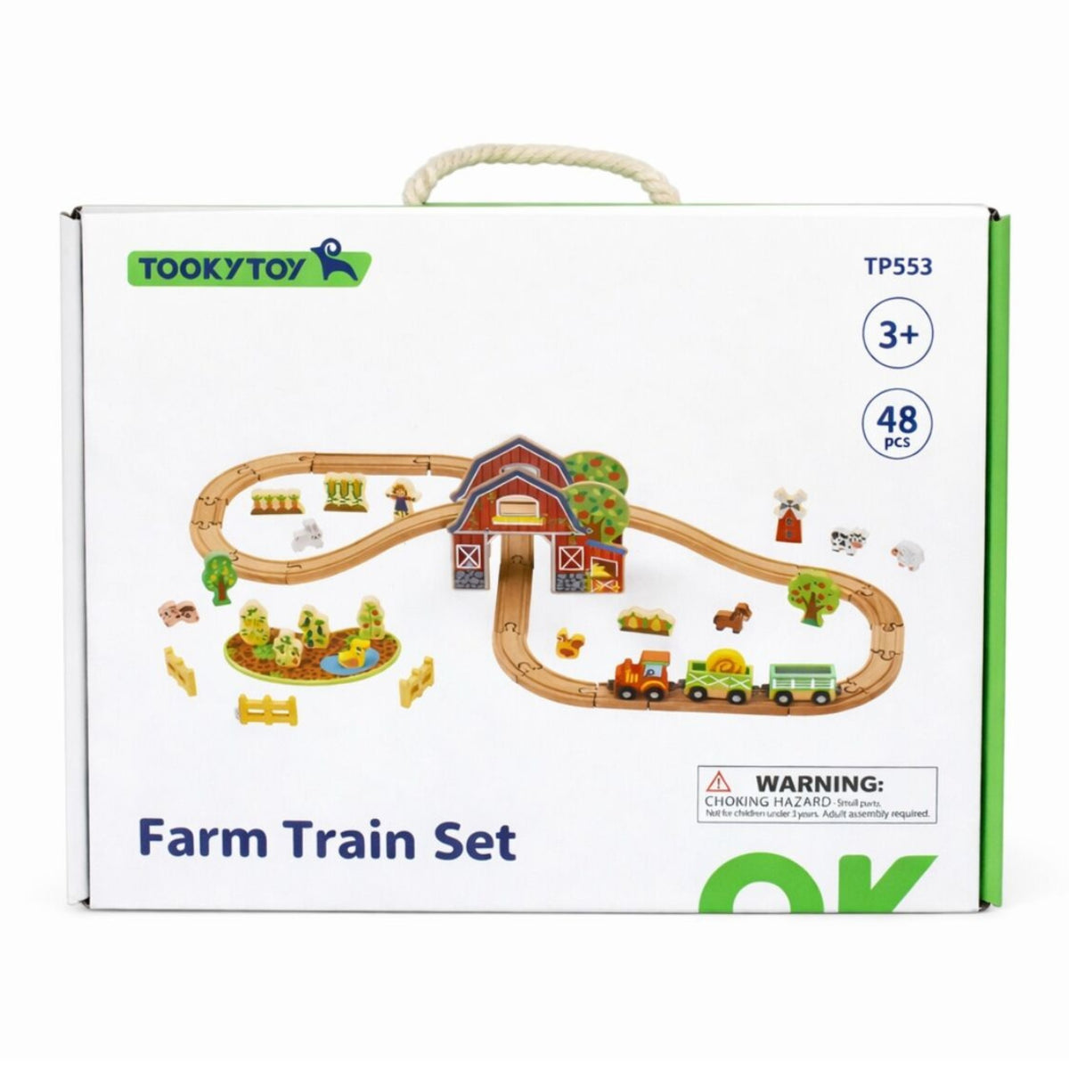 Tooky Toy medinio ūkio ir traukinio rinkinys, 48 dalys – nuotrauka 11