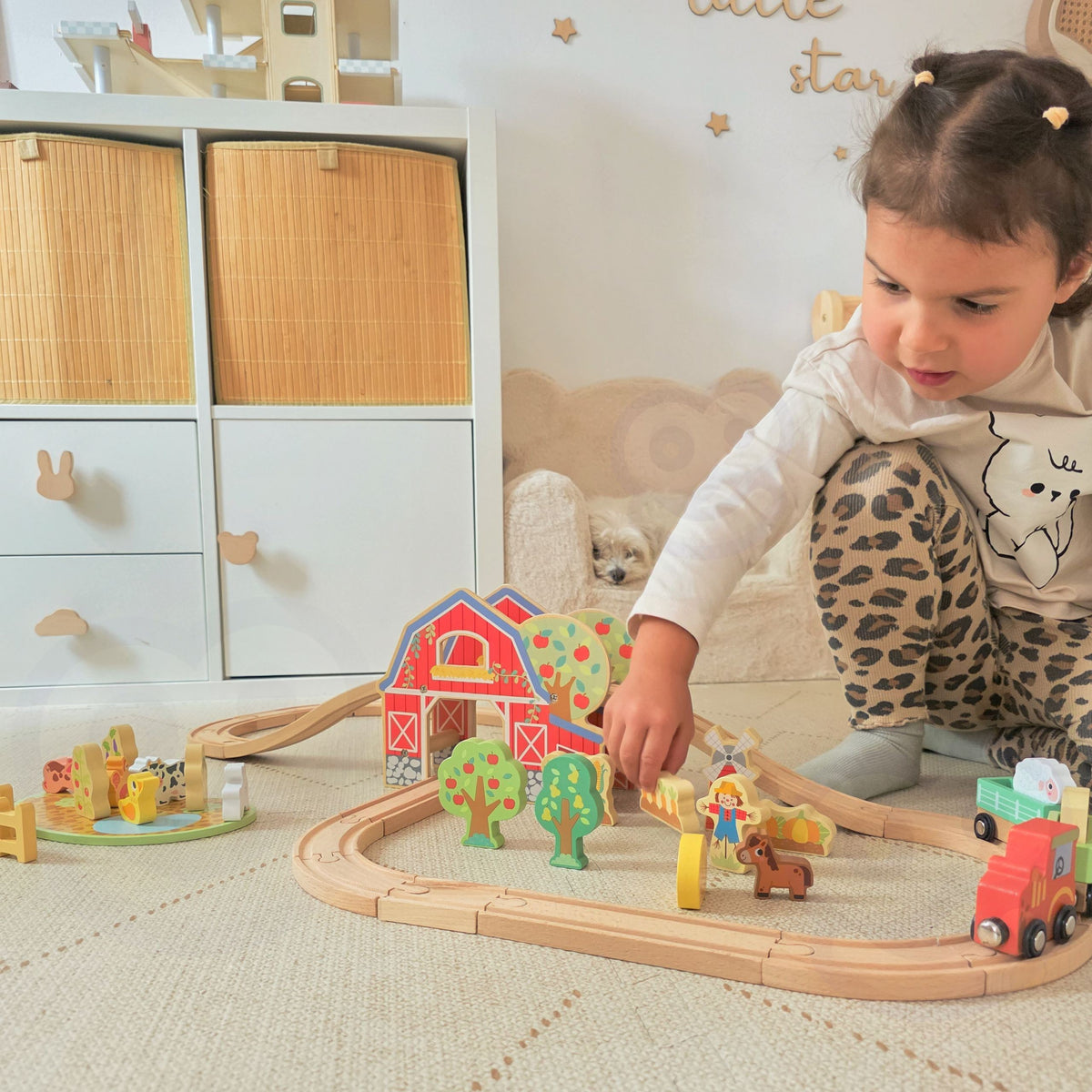 Tooky Toy medinio ūkio ir traukinio rinkinys, 48 dalys – nuotrauka 6