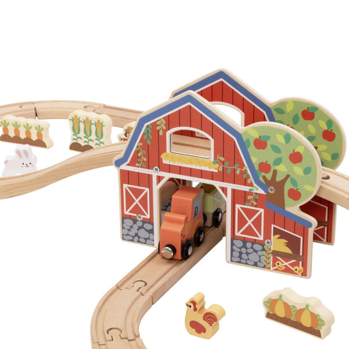 Tooky Toy medinio ūkio ir traukinio rinkinys, 48 dalys – nuotrauka 8