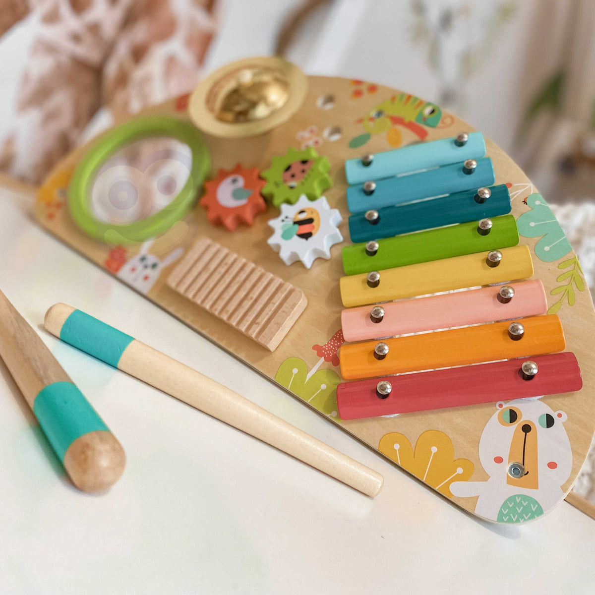 Tooky Toy medinis daugiafunkcis muzikos centras – 3 nuotrauka