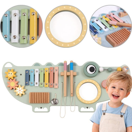 Tooky Toy medinė krokodilo veiklos lenta – 1 nuotrauka