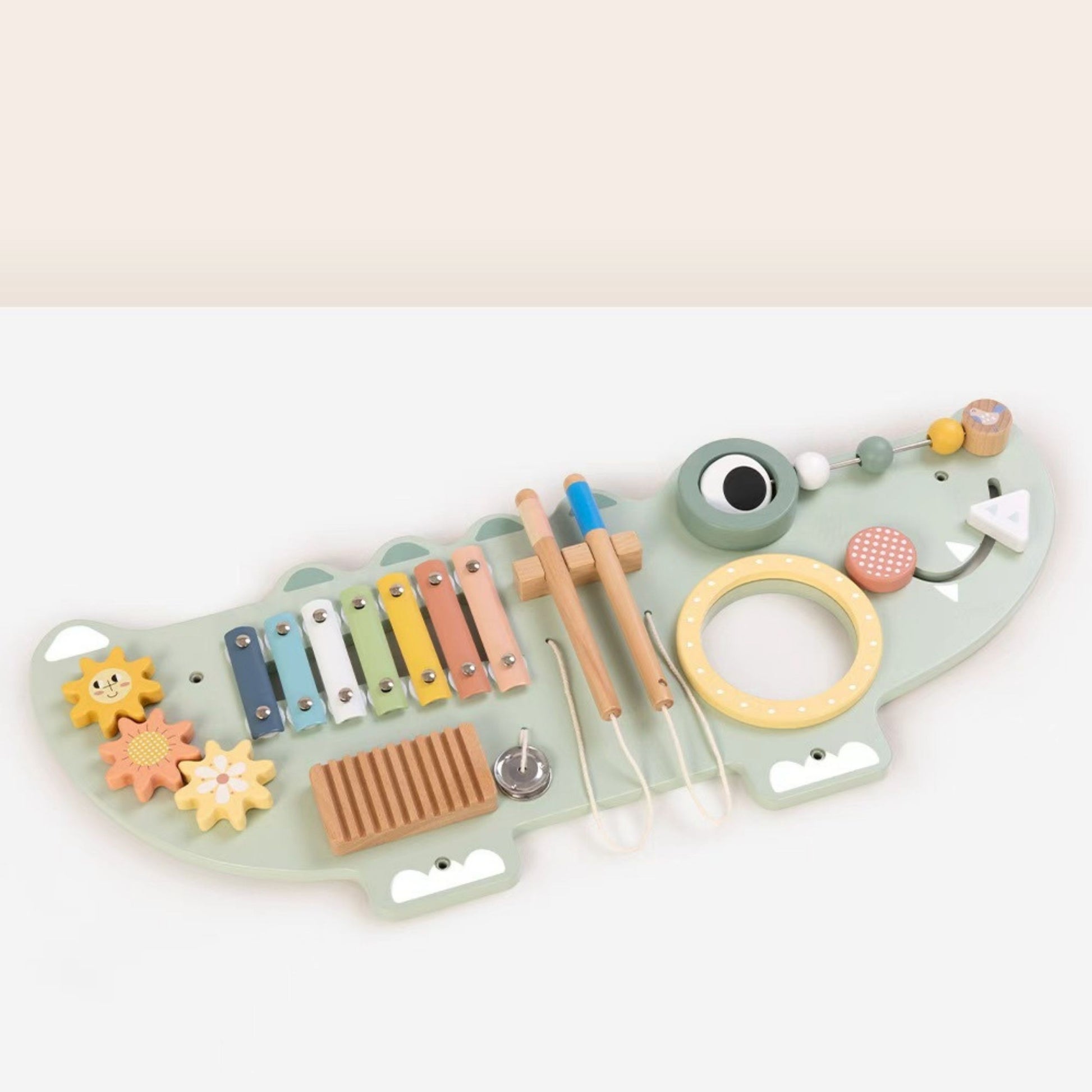 Tooky Toy medinė krokodilo veiklos lenta – 5 nuotrauka