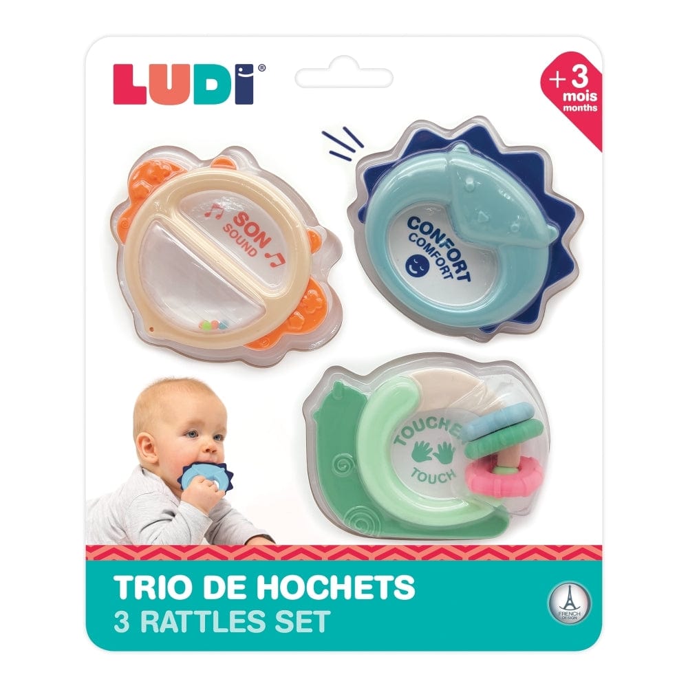 LUDI kūdikio barškučių rinkinys trio