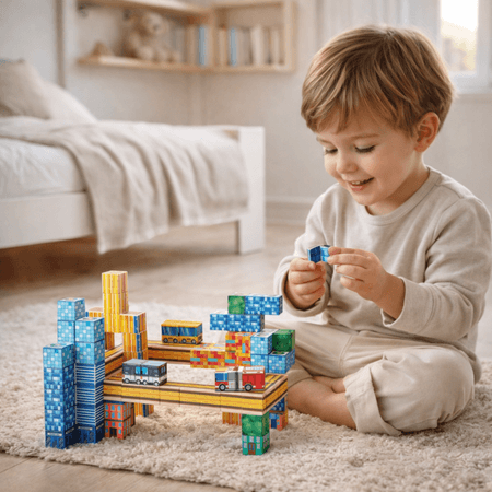 Magnetinės Kaladėlės 114 vnt. Vaikams nuo 3 m. Medinės Kaladėlės