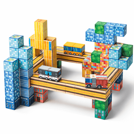 Magnetinės Kaladėlės 114 vnt. Vaikams nuo 3 m. Medinės Kaladėlės