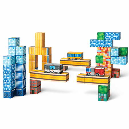 Magnetinės Kaladėlės 114 vnt. Vaikams nuo 3 m. Medinės Kaladėlės