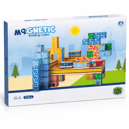 Magnetinės Kaladėlės 114 vnt. Vaikams nuo 3 m. Medinės Kaladėlės