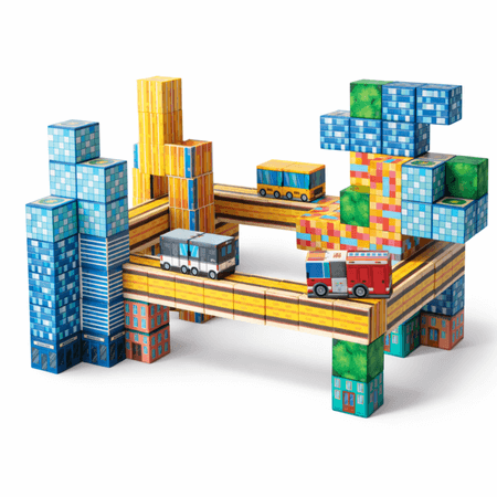 Magnetinės Kaladėlės 114 vnt. Vaikams nuo 3 m. Medinės Kaladėlės