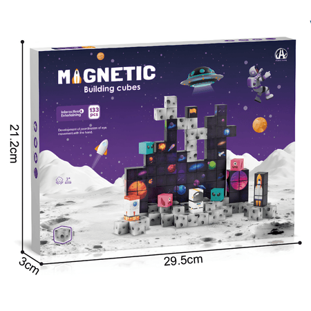Magnetinės Konstrukcinės Kaladėlės Vaikams, 133 Dalys Magnetinės kaladėlės