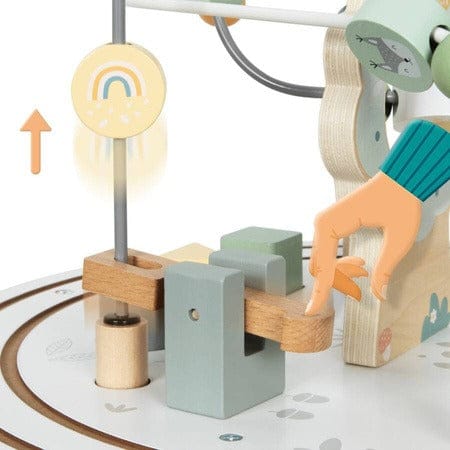 MAMABRUM Medinis Lavinamasis Veiklos Staliukas Su Gyvūnų Traukinuku Veiklos Staliukai Kūdikiams