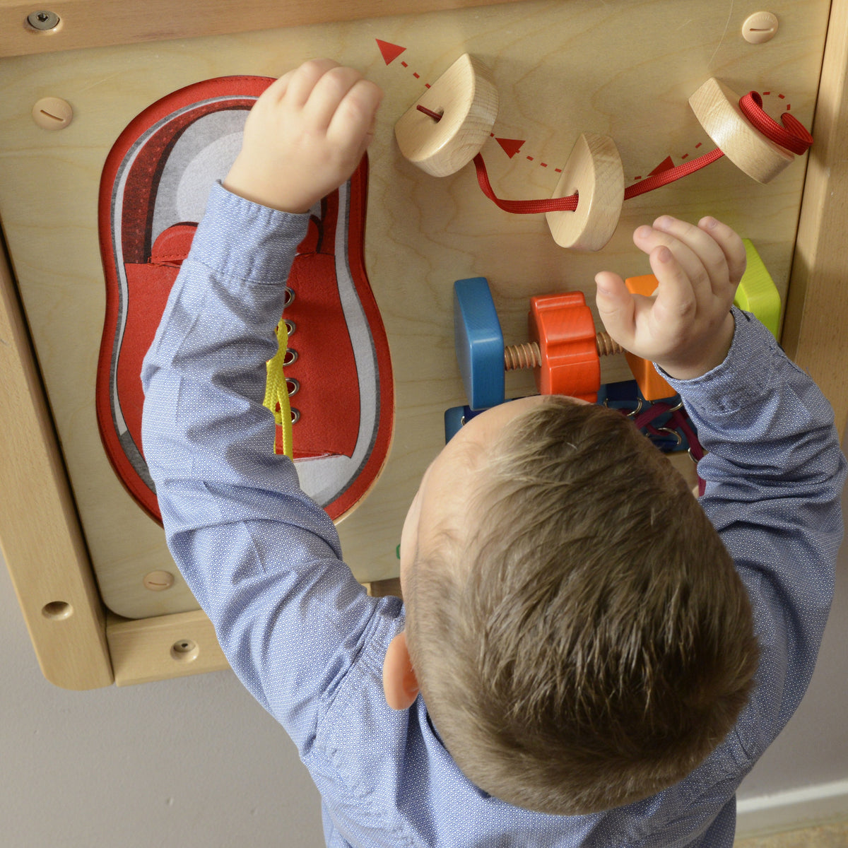 Masterkidz Montessori raištelių rišimo edukacinė lenta – 5