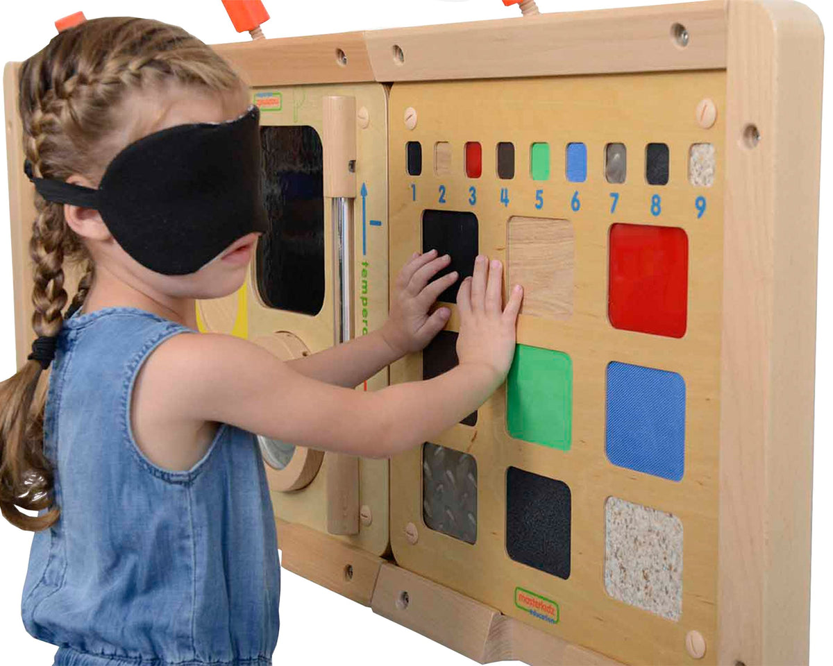 Masterkidz sensorinė medžiagų ir faktūrų pažinimo lenta