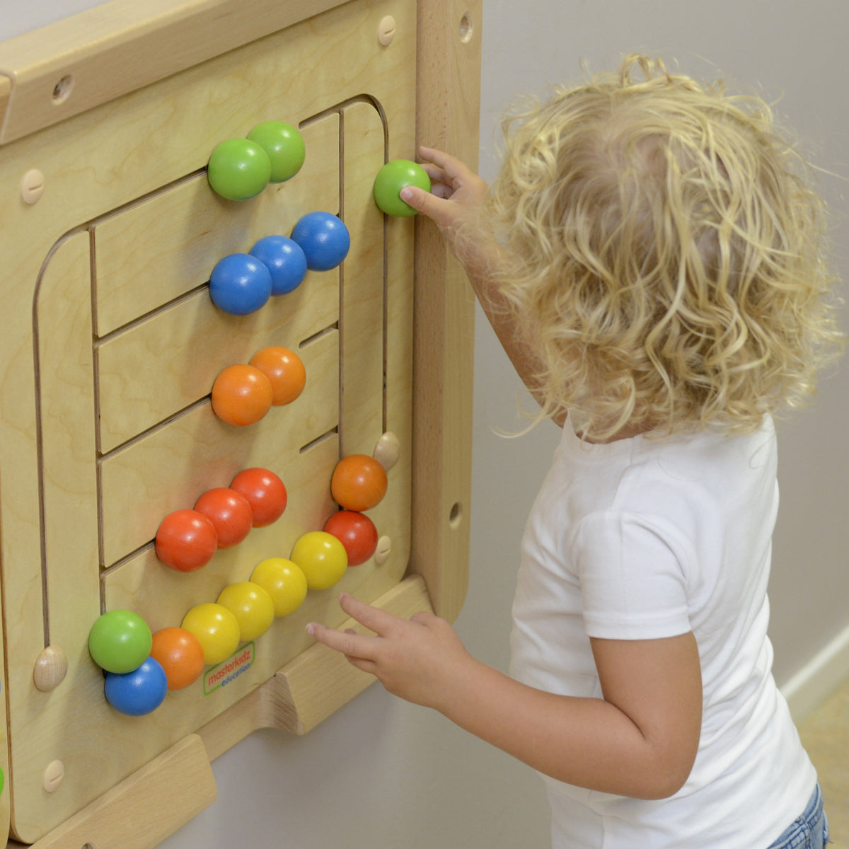 Masterkidz sieninė Montessori karoliukų labirinto lenta – 4