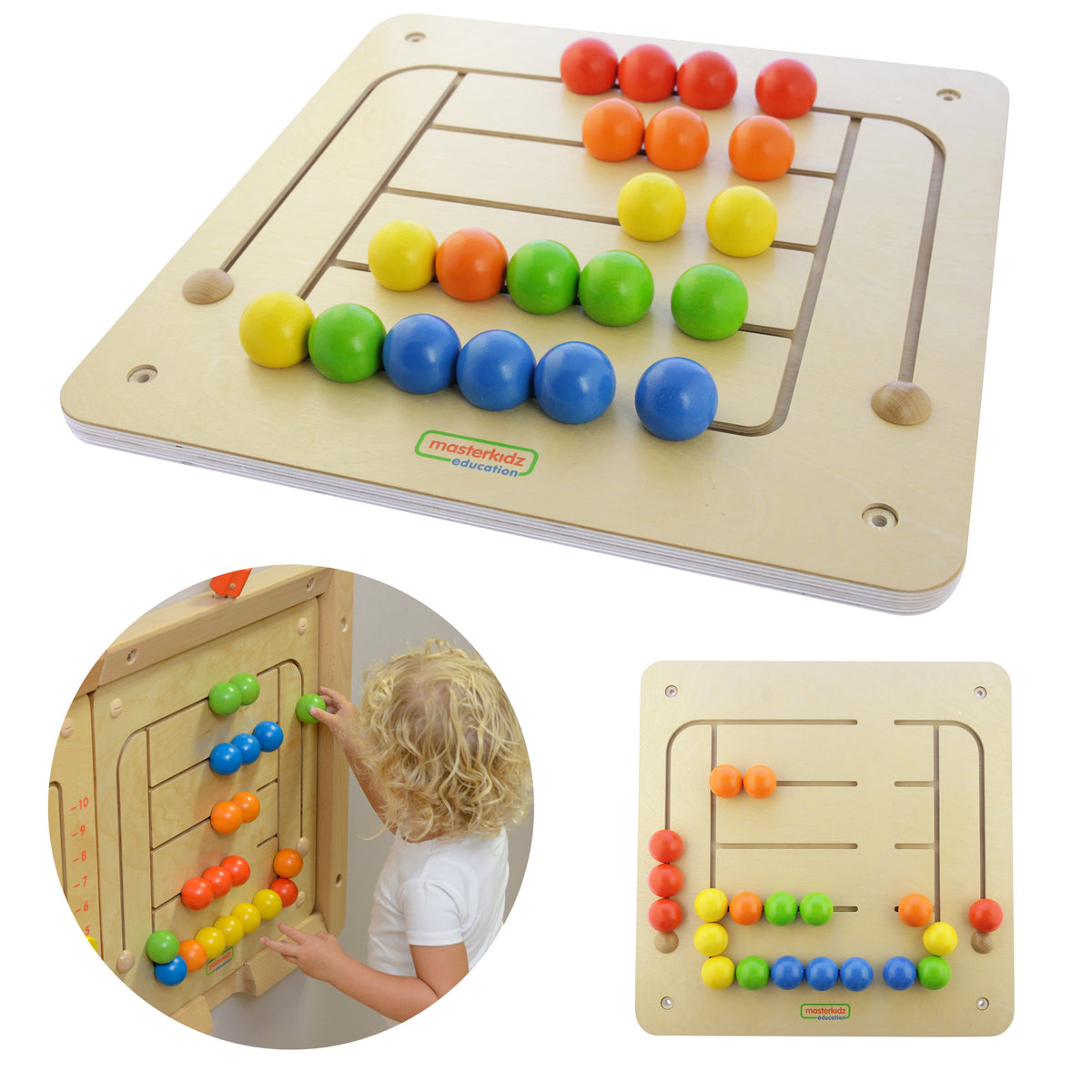 Masterkidz sieninė Montessori karoliukų labirinto lenta