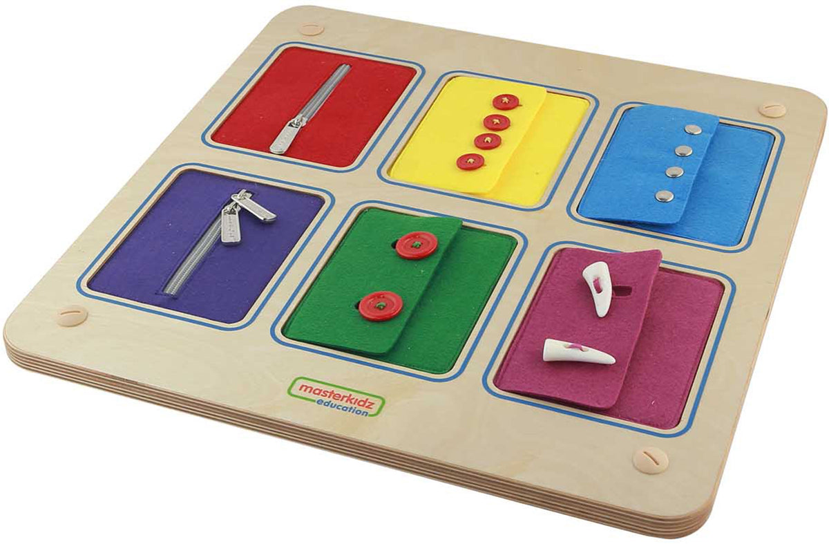 Masterkidz užtrauktukų ir sagų mokymosi lenta Montessori – 3