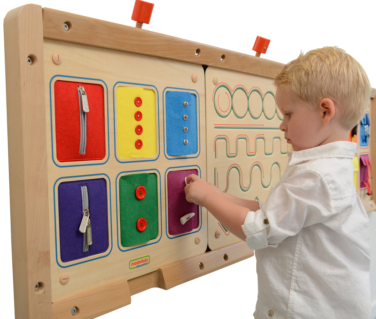 Masterkidz užtrauktukų ir sagų mokymosi lenta Montessori