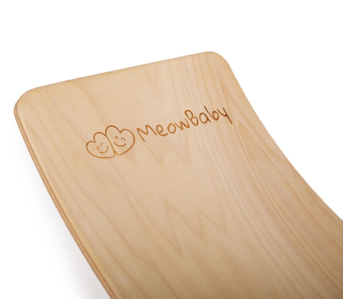 MeowBaby medinė balansinė lenta 80 × 30 cm – be veltinio, vaizdas 5