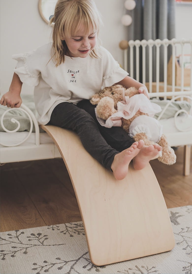MeowBaby medinė balansinė lenta 80 × 30 cm – be veltinio, vaizdas 7
