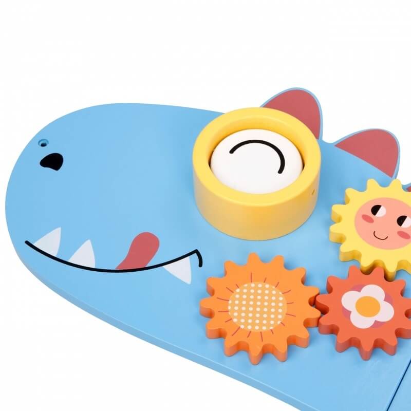 Medinė Dinozauro Veiklos Lenta Su Edukacinėmis Užduotimis Vaikams Montessori Veiklos Lentos