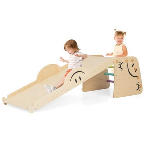 Medinė Laipiojimo Žaidimų Aikštelė Montessori 4in1, 160 × 50 cm, 1310 Sūpynės ir Žaidimų Aikštelės