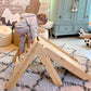 Medinė Montessori Laipynė Su Pikler Trikampiu Čiuožykla Ir Laipiojimo Siena, balta 5004 Sūpynės ir Žaidimų Aikštelės