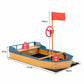 Medinė Piratų Laivo Smėlio Dėžė Su Suoliuku Ir Daiktadėže 171 x 100 x 130 cm Smėlio Dėžės