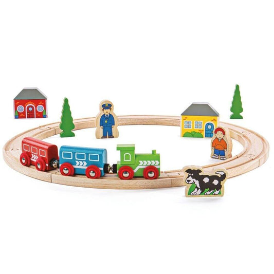 Medinė Traukinio Trasa Su Magnetais Bigjigs 20 Dalių Žaislai Traukiniai