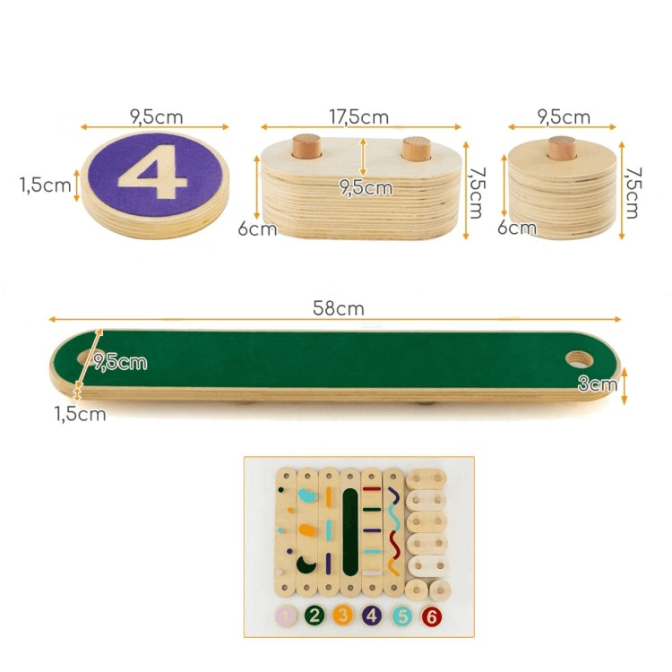 Medinių Balansinių Sijų Rinkinys Vaikams – Montessori Pusiausvyrai Sensoriniai Takeliai