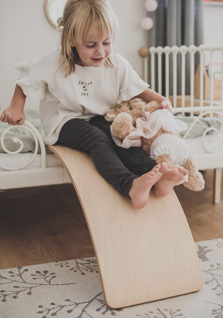 MeowBaby Medinė Balansinė Lenta Vaikams 80 × 30 cm Balansinės Lentos