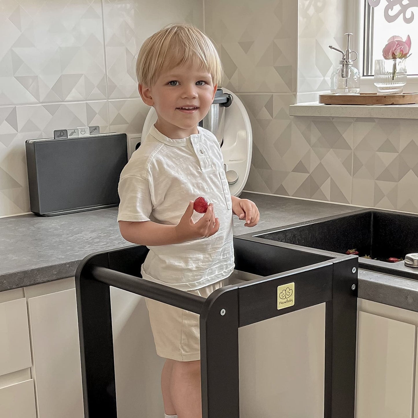 MeowBaby Montessori Virtuvės Bokštelis, 4 Spalvos Montessori bokštelis