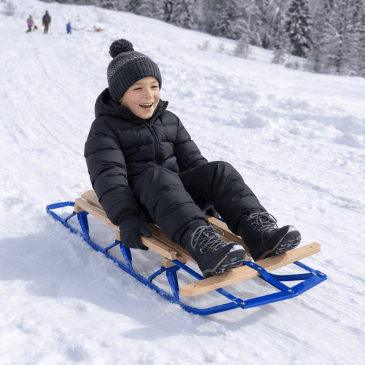 Metalinės Rogutės Su Medine Sėdyne Iki 150 kg Rogutės Vaikams