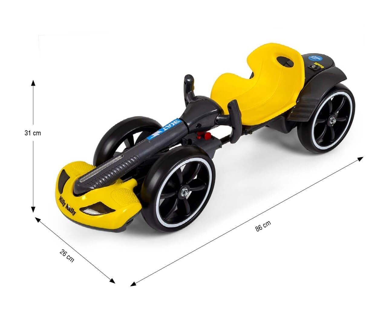 Milly Mally Elektrinis Kartingas Vaikams BOLT 12V su Pultu, LED ir Bluetooth Elektriniai Kartingai