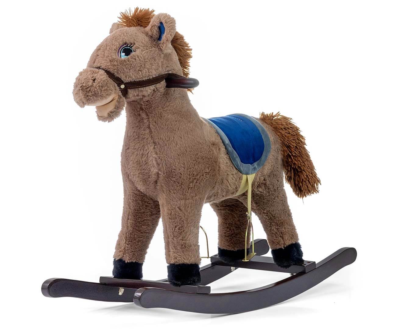 Milly Mally Pliušinis Supamas Arkliukas Su Garsais Ir Judesiais – 50 cm, Rudas Supamieji Arkliukai