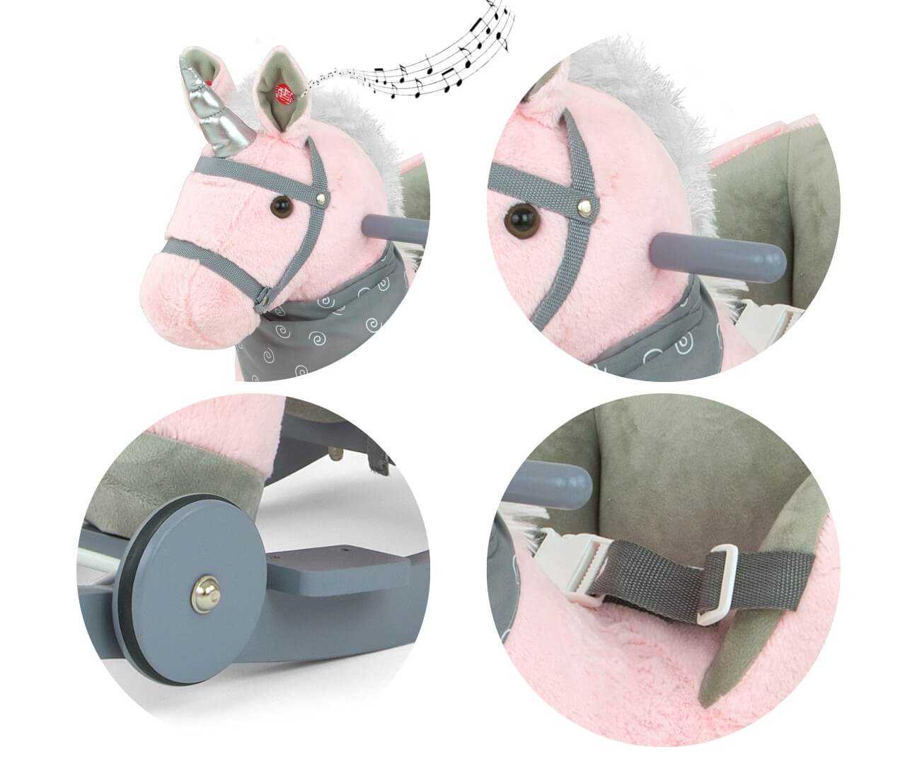 Milly Mally Pliušinis Supamasis Arkliukas Polly 2 Viename Su Ratukais – 61 cm Supamieji Arkliukai