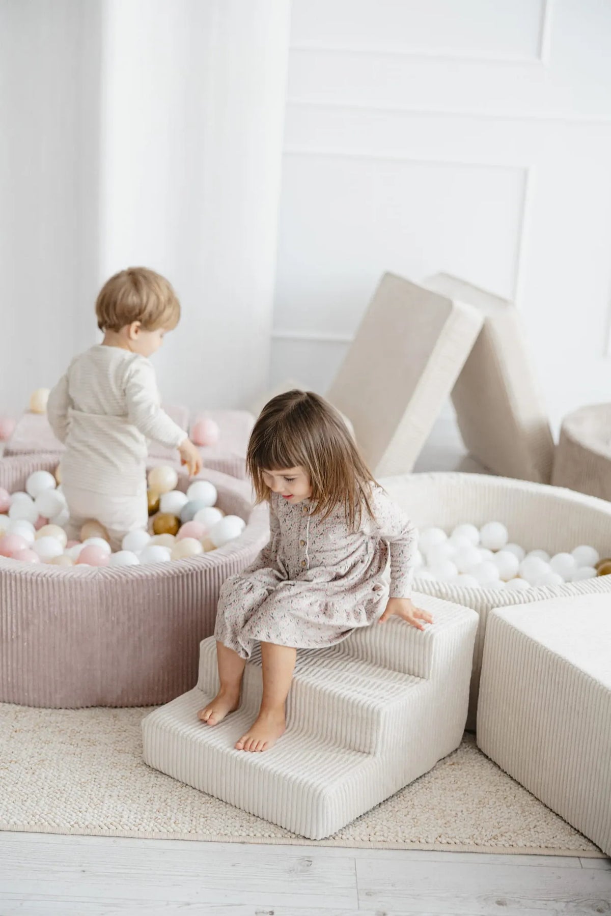 Minkšta 3 Dalių Rumbuoto Audinio Žaidimų Aikštelė Vaikams Minkštos Žaidimų Aikštelės