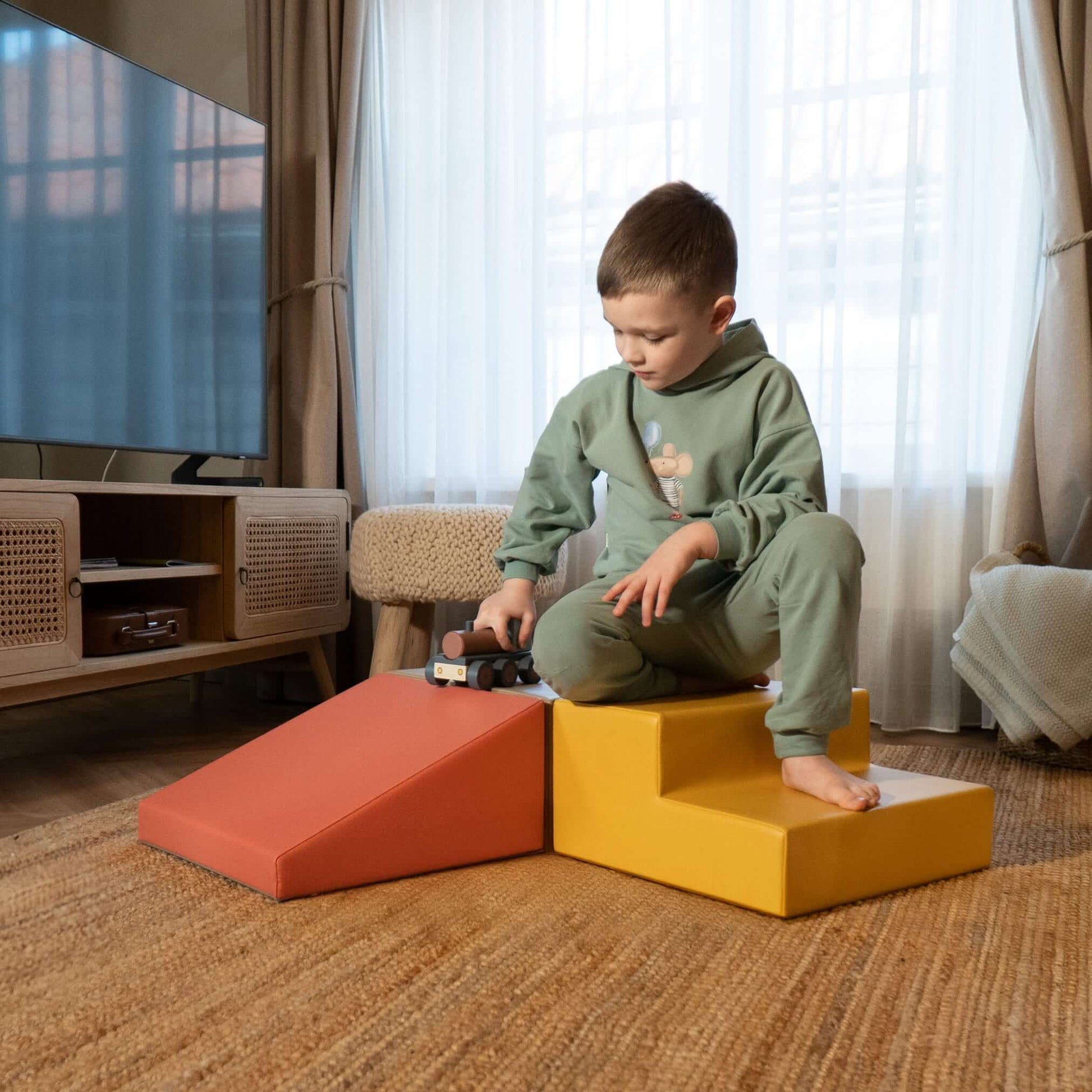 Minkšta Žaidimų Aikštelė Mini SET 27 Minkšti Blokai Vaikams 40 x 120 cm Minkštos Žaidimų Aikštelės