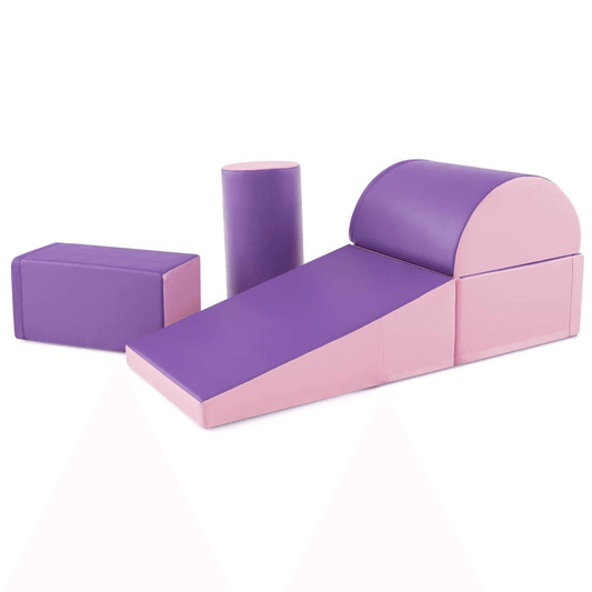 Minkšta žaidimų Aikštelė, Minkštų Blokų Vaikams Rinkinys, Rožinė/Violetinė 5 vnt Minkštos Žaidimų Aikštelės