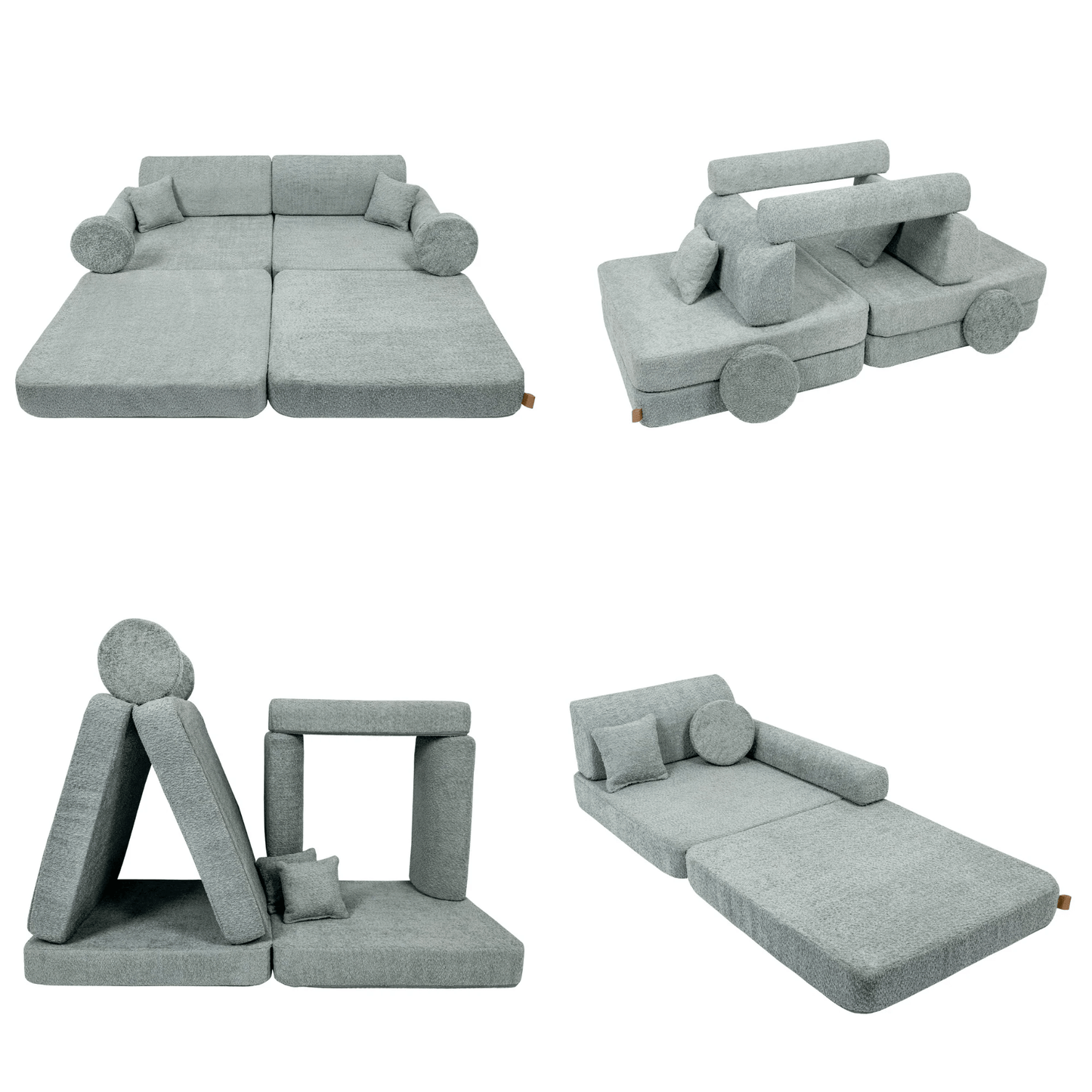 Modulinė Sofa Vaikams Boucle – 8 Elementai, 160 × 76 cm Modulinės sofos