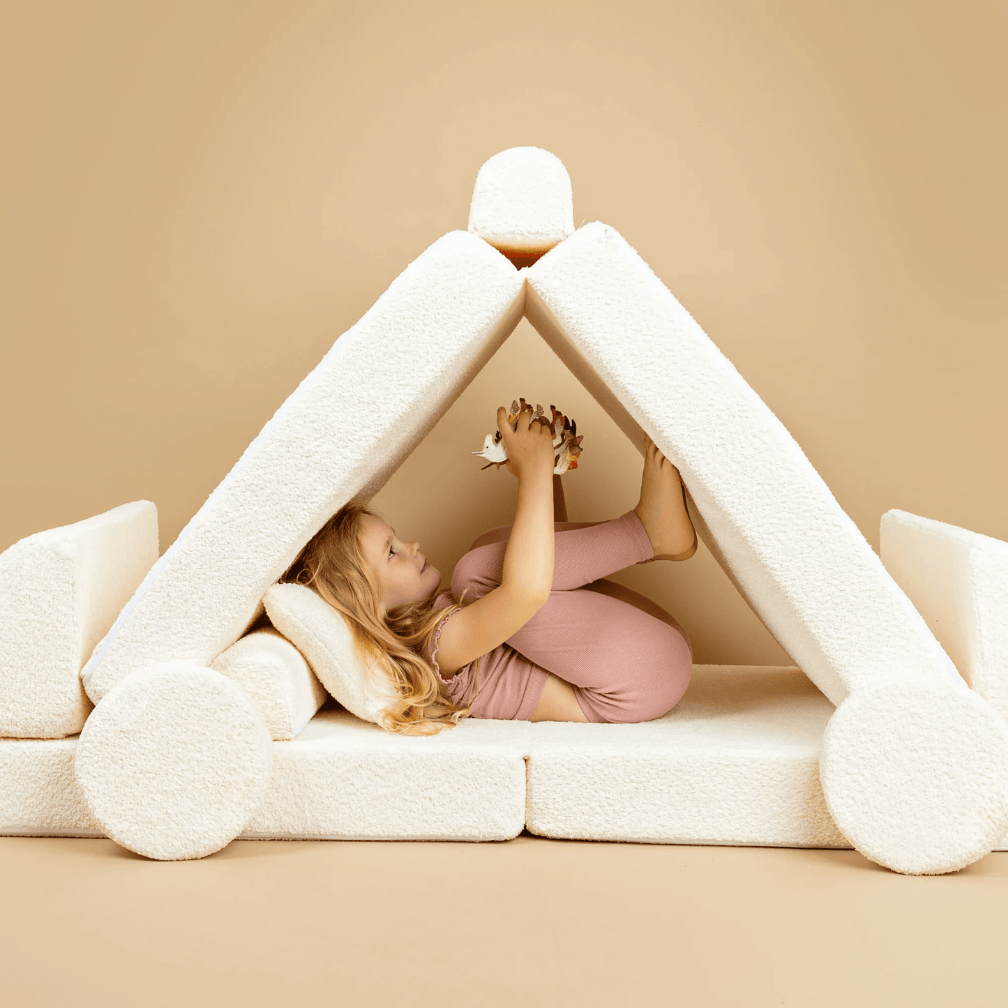 Modulinė Sofa Vaikams Boucle – 8 Elementai, 160 × 76 cm Modulinės sofos